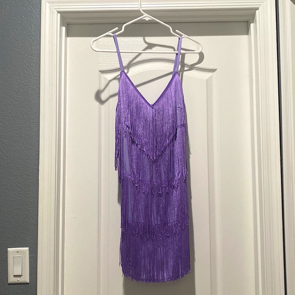 Purple Fringe Dress (M)